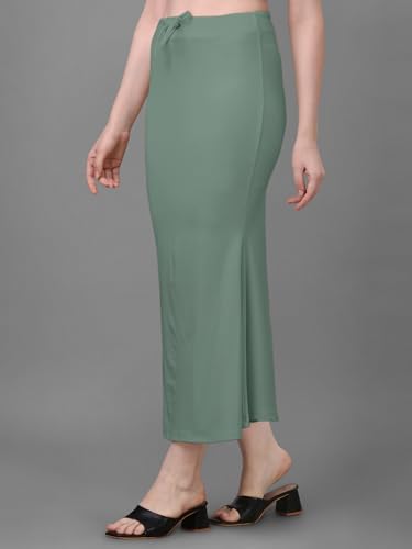 Image of Women's Saree Shapewear Petticoat, Cotton Blend Stretchable Mermaid Skirt, High Waist Tummy Control, Smooth Curve Fit with Adjustable Drawstring