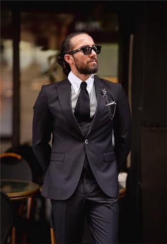 Men's 3 Piece Suit Slim Fit Wedding Groomsmen Suit Double Breasted Suit Men Prom Tuxedo Dinner Party3