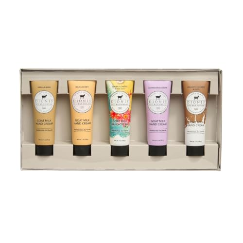 Dionis Goat Milk Hand Cream Gift Set, Exclusive Fragrance, 1 oz, 5 Pack