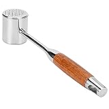 Acouto Fleischhämmer aus Edelstahl 304. Doppelseitiges Fleischklopfer-Werkzeug mit Holzgriff für...