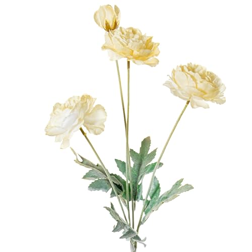 Fleurs en polyester jaune DRW lot de 12 à la finition soignée - 3