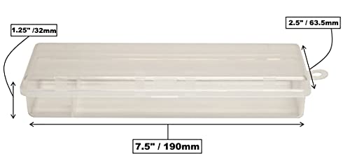 Image of Creative Hobbies Clear Polypropylene Mini Storage Box with Hinged Lid & Snap Closure - For Pencils, Pens, Drill Bits, Office Supplies, Organization, Tool Box and More! (1)