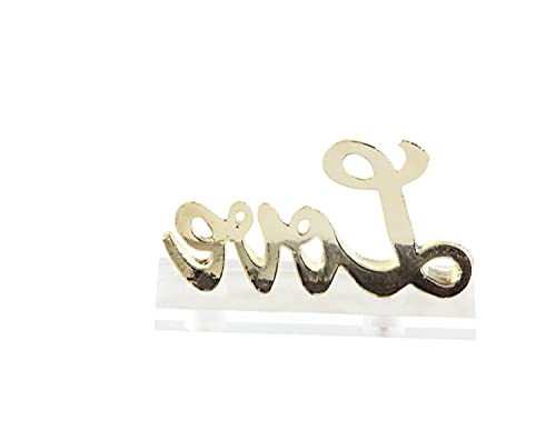 Deco-79-Aluminum-Love-Decorative-Sign-with-Acrylic-Set-of-2-6W-3H-Gold