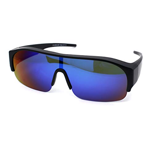 SA106 Polarized 60mm Half Rim Rectangle Wear Over Eyeglasses Sunglasses2