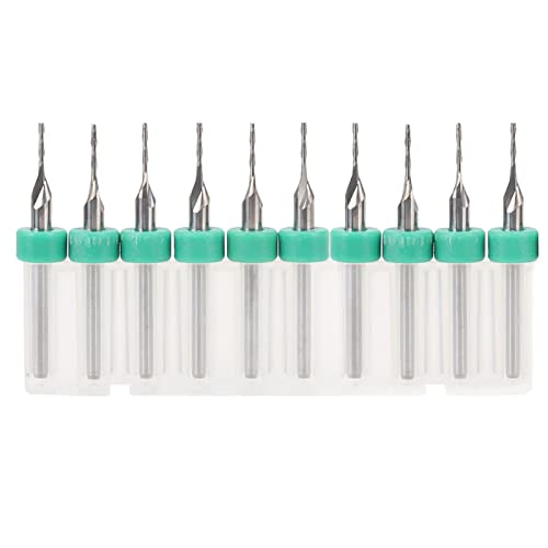Carbide Milling Cutter, 10pcs 2 Flutes Carbide Milling Cutter Tungsten Steel CNC End Mill for Milling Alloy Steels, Hardened Steel, Metal and More (2 Blades 2.4mm (10 Pieces))