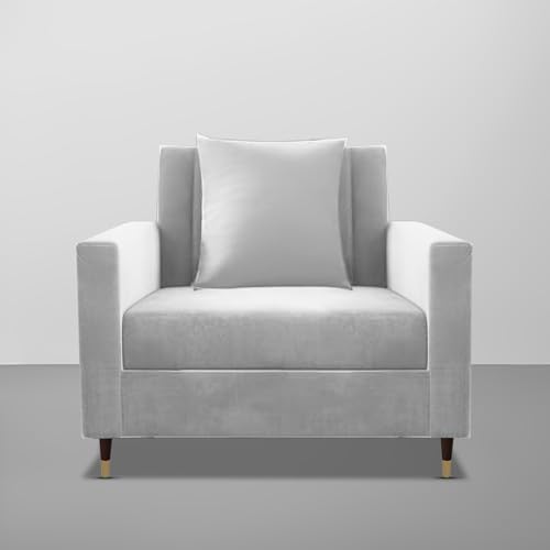 Image of Casaliving Garcia 1 Seater Sofa Set for Living Room (Grey Colour) Premium Fabric Sofa
