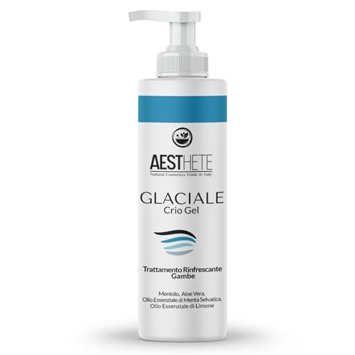 Crema de piernas con efecto frío glacial – Crio Gel Bio – Frescura intensa y prolongada para piernas cansadas, hinchadas y pesadas venas varicosas y capilares rotos – Tonificante y Defaticante de