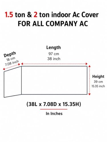 Image of Premium Cotton Net Split AC Cover for 1.5 Ton Indoor Unit | Designer Summer AC Dust Protection Cover | Stylish Protective AC Cover | 38 x 15.35 x 7.8 In | Pink Flower