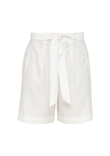 s.Oliver 2146168 Bermudas de Mezcla de Lino, Blanco 0100, 44 para Mujer