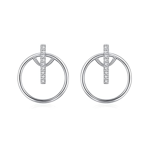 Boucle d'oreille ronde en argent sterling cadeau intemporel