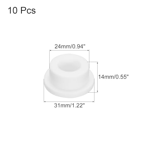 Image of MECCANIXITY High Temp Silicone Plugs, T Shaped Rubber Stopper, Dia 24mm /0.94 Inch, White, Pack of 10