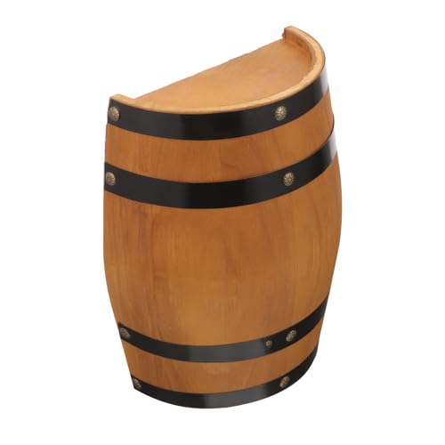 KICHOUSE Sturdy Oak Wood Barrel Craft Wine Barrel Artistic Adornment Retro Decor for Bar Landscape