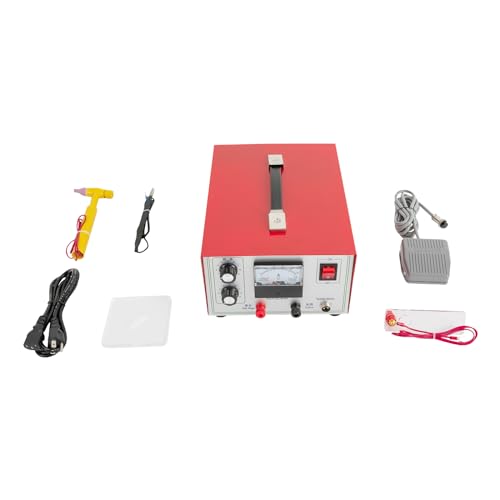 Jewelry Spot Welder, 110V 50A Pulse Permanent Jewelry Welder Kit 500W Portable Jewelry Spot Welders with Pedal Switch for Gold, Silver, Jewelry DIY (Red)