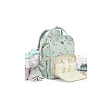 Wickeltaschen Rucksack für Mama Papa Babypflege Tasche Mutterschaft Windel Baby Taschen für Jungen Gril, Grün , Large, Reiserucksäcke