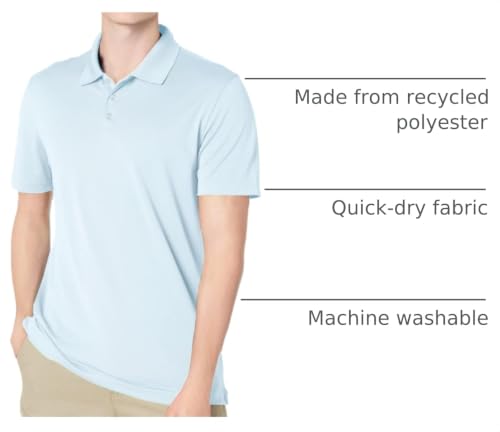 Image of Amazon Essentials Men's Moisture Wicking Golf Polo Shirt, Short Sleeve, Slim-Fit, Quick-Dry, Active Wear