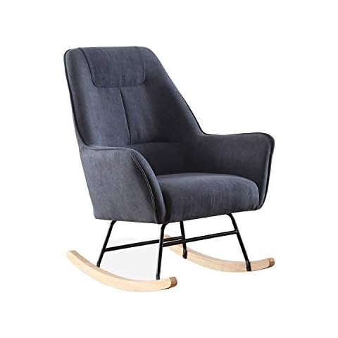 Butaca Mecedora Rocker con Estructura Metálica y Acabado en Madera de Haya Cover