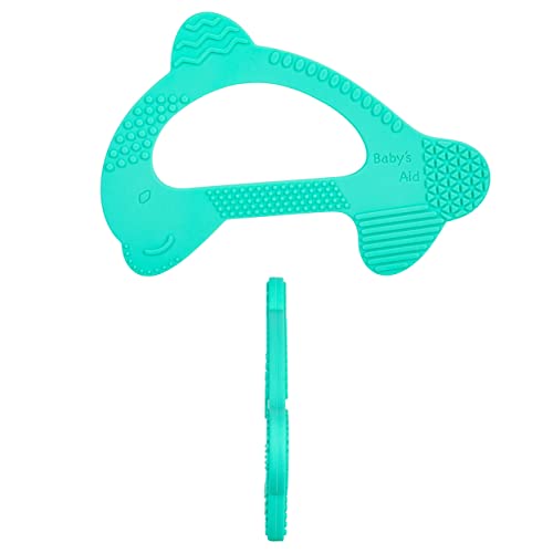 Baby's Aid Advanced Dolphin Teething Toy - Soothes Gums & Effective Teething Relief For Babies - Easy To Hold, Bpa Free, Multi-Textured Silicone - Baby Teether Toys For Boys & Girls 3-24 Months #TOP1