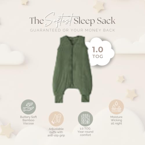 Image of Sleeveless Soft Baby & Toddler Sleeping Sack, Breathable with Adjustable Feet Cuffs & Anti-Slip Grip