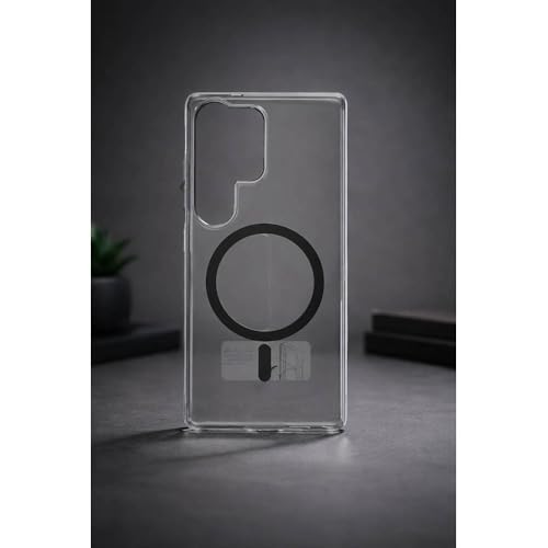 Image of amazon basics Slim PC Magnetic Case | Ultra Lightweight Paper Series Frosted Back Cover with Magnatic Ring Support & Camera Protection for Samsung Galaxy S25 Ultra 5G (Grey)