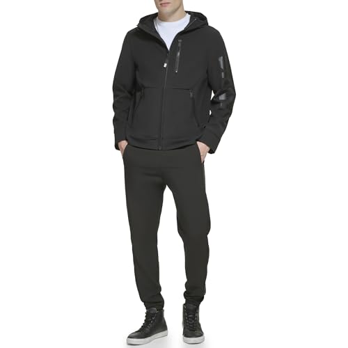 Image of DKNY Men's Hooded Logo Softshell Jacket