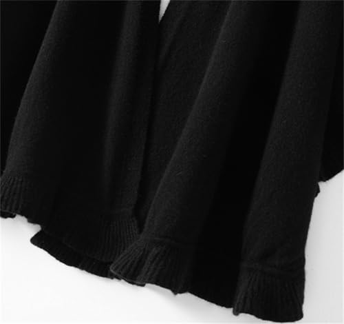 Women's Soft Cashmere Shawl Wraps Open Front Poncho Cape Chunky Cardigan Sweater Scarf Ruffled Edge Fall Winter3