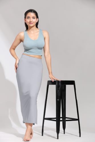 Image of TRENDMALLS Women's Polyester Spandex Stretchable Straight Saree Shapewear Petticoat for Women, Cotton Blended, Skirts for Women, Saree Shaper