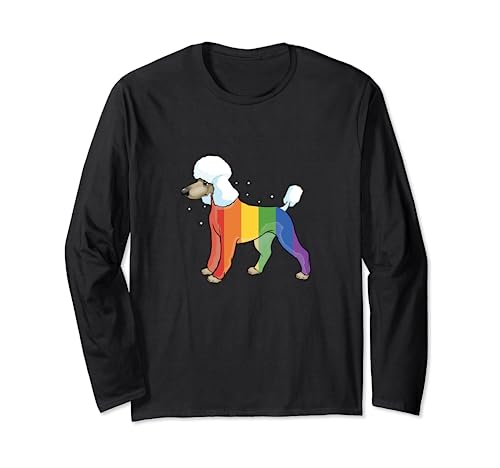 Cute Poodle Dog Rainbow Gay Pride Homo Gift Long Sleeve T-Shirt