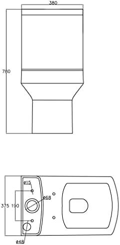 Modern Bathroom Square Toilet Close Coupled WC Soft Close Seat Short Projection Bathroom Cloakroom White Gloss