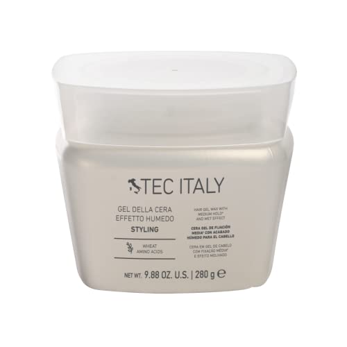 Fijadores Y Modeladores, Drugstore TEC ITALY - Gel Della Cera Efetto Húmedo280 g, Gel de Fijación Media con Acabado Húmedo para el Cabello, Estiliza y Acondiciona el Cabello, para Cualquier...