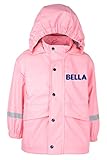 Fringoo Chubasquero Personalizado para Niña - Rosa - Chubasquero 100% Impermeable para Niña - Chubasquero para Niños - Chubasquero de Invierno para Niña - 2/3 Años