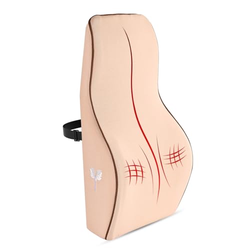 Grin Health SitRight Pro Bacrest Memory Foam Back Support, Backrest Cushion for Office Chair, Car