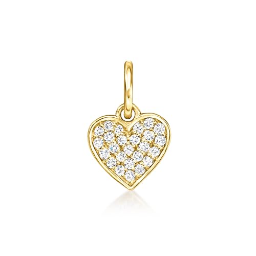 Pure Collection by Ross-Simons 0.10 ct. t.w. Diamond Heart Charm in 14kt Yellow Gold