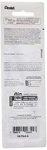 Pentel Lapiseira P360 0.3Mm, Sm/P363-G, Amarelo