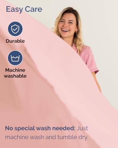 Image of Extra Deep Flex Top Split Head King Sheet Set - 6 Piece Breathable and Cooling Sheets - Hotel Luxury Bedding for Women, Men, Kids & Teens - Easy Secure Fit - Extra Deep Pockets - Baby Pink