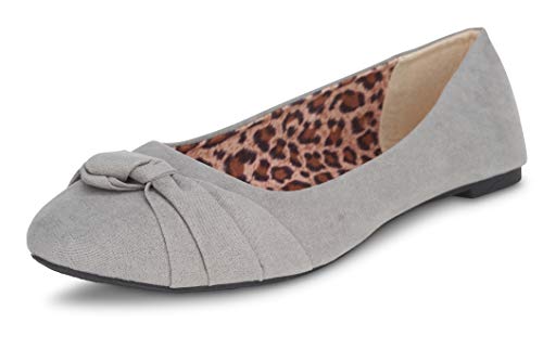 Image of Epic Step Ballet Flats for Women, Comfortable Slip on Faux Suede Round Toe, Ballerina Dressy Flat Shoes