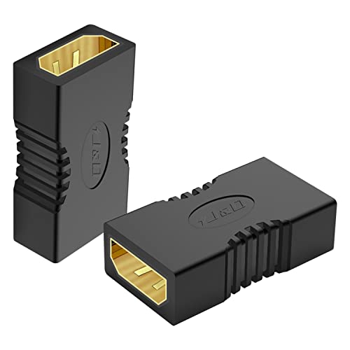 J&D Adaptateur de Coupleur HDMI, 2-Pack Plaqué Or Femelle vers Femelle 4K HDMI Coupleur HDMI Extenseur, Prise en Charge Ethernet 3D 4K Arc