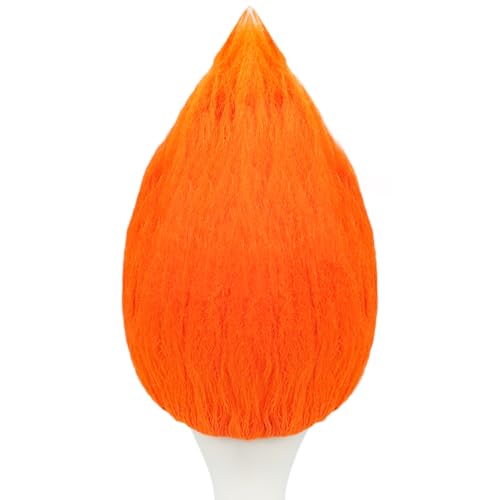 Image of JoneTing Flame Shape Orange Wigs for Halloween Light Orange Funny Wigs