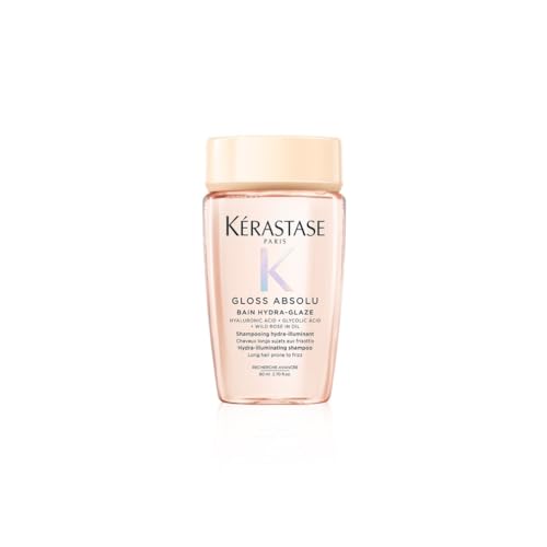 Kérastase Gloss Absolu Hydra-Glaze Shampoo, Illuminating Shampoo for Long Hair, With Glycolic Acid, Hyaluronic Acid & Wild Rose, 80 ml