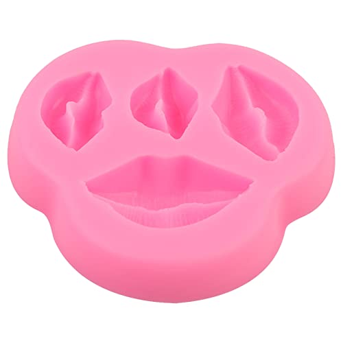 Molde de silicona para fondant en forma de labios miniatura 2