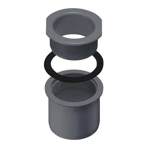 INEFA Toma de desagüe atornillable para canalón de caja, PVC 83/75mm Antracita Toma de desagüe atornillable Accesorios para canalones, fácil instalación,made in Germany