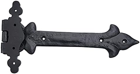 Miniatura 6 de Adonai Hardware Adonijah - Correa de hierro fundido antiguo con bisagra en T (10 pulgadas x 2 unidades, negro mate) para puertas de granero,