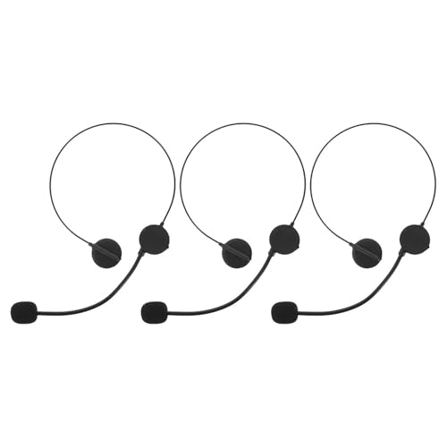 KICHOUSE Auriculares Micrófono de Utilería para Cosplay 3 Unidades Accesorio de Disfraz de Estrella de Rock para Fiestas y Carnaval Micrófono de Juguete Ligero y Resistente