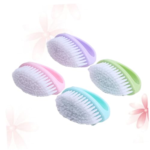 Didiseaon 4pcs Laundry Brush Multifunctional Cleaning Brush Plastic Bristle Non-slip Handle for Washing up and Floor Scrubbing Cleaning