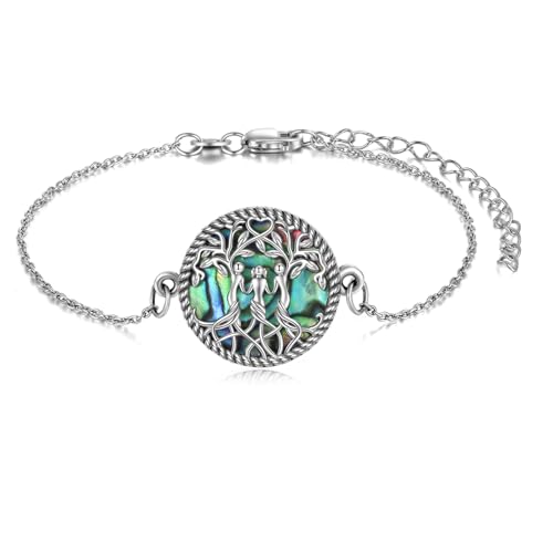 Image of YFN Sterling Silver Tree of Life Bracelet - Sister Bracelet Jewelry, Birthday Gift for Sisters