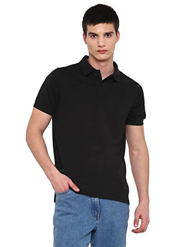 Image of Deniklo Men's Polyester Half Sleeve Regular Fit Solid Polo T-Shirt