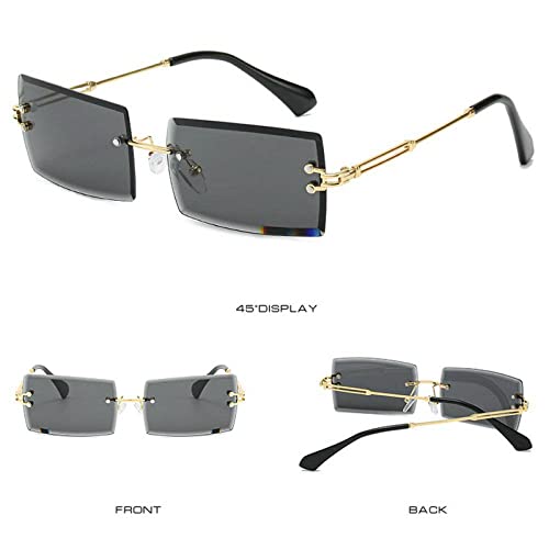 mincl/Fashion Small Rectangle Sunglasses Women Ultralight Candy Color Rimless Ocean Sun Glasses2