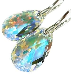 Boucles d'oreilles aurore boréale en argent sterling 925 de 22 mm