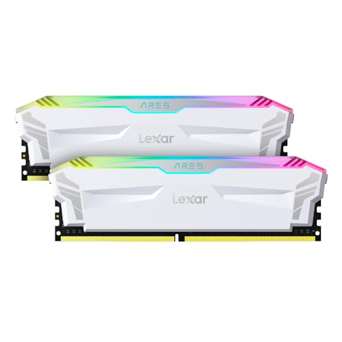 Image of Lexar 16GB (2x8GB) ARES RGB DDR4 RAM 4000MT /s CL18 1.4V Desktop Memory, White (LD4EU008G-R4000GDWA)
