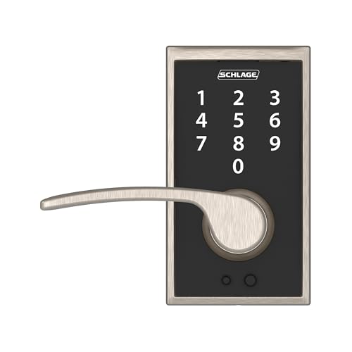 Schlage Touch Electronic Lock, Lever Handle, Century Trim, Satin Nickel - image 5