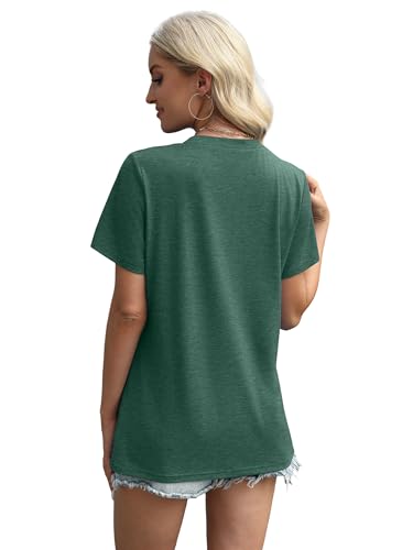 Image of XIEERDUO Womens Summer Tops 2026 Pleated Round Neck Short Sleeve Shirts Business Casual
